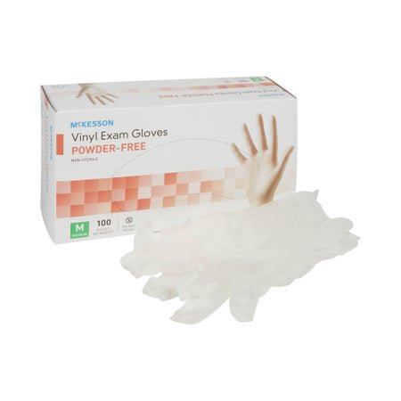 Vinyl Exam Gloves Medium NonSterile Smooth Clear 100 per Box