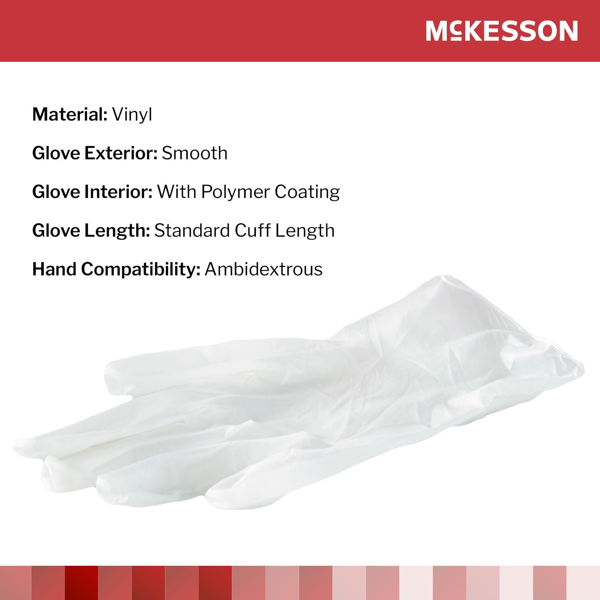 Vinyl Exam Gloves Medium NonSterile Smooth Clear 100 per Box