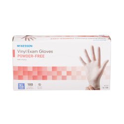 McKesson Vinyl Exam Gloves X-Large NonSterile Clear Smooth Standard Cuff Length 100 per Box