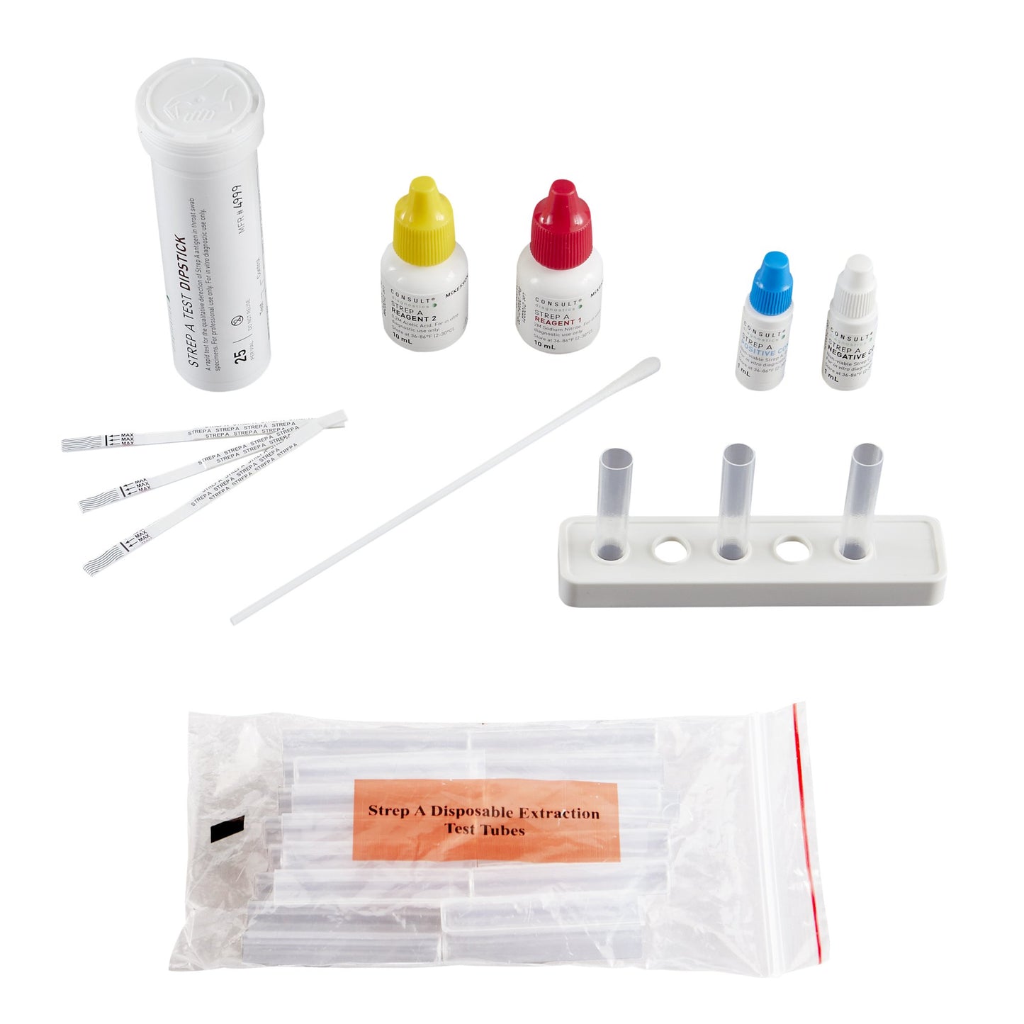 Respiratory Test Kit McKesson Consult Strep A Test 50 Tests CLIA Waived