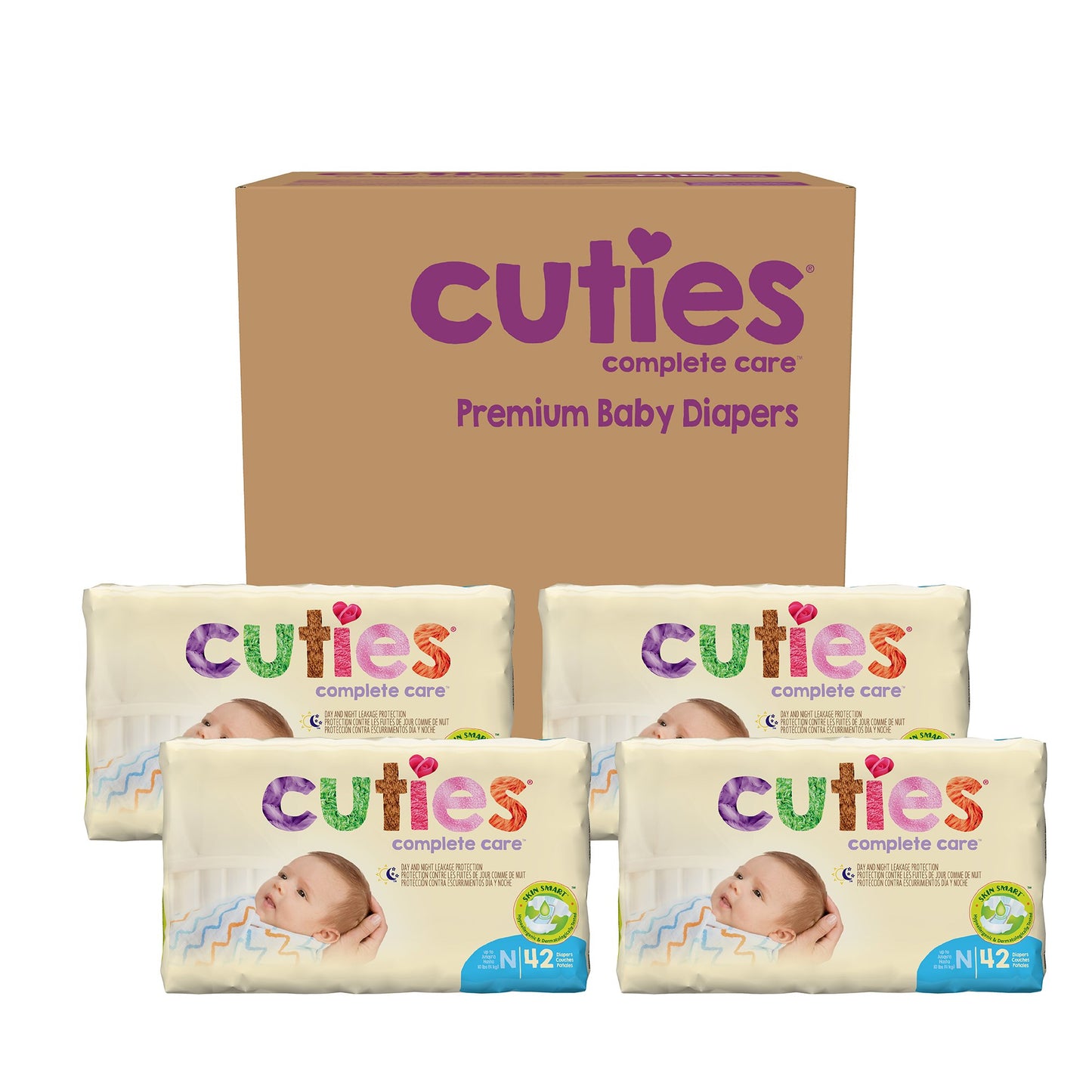 DIAPER, BABY CUTIES NEW BORN (42/BG 4BG/CS)