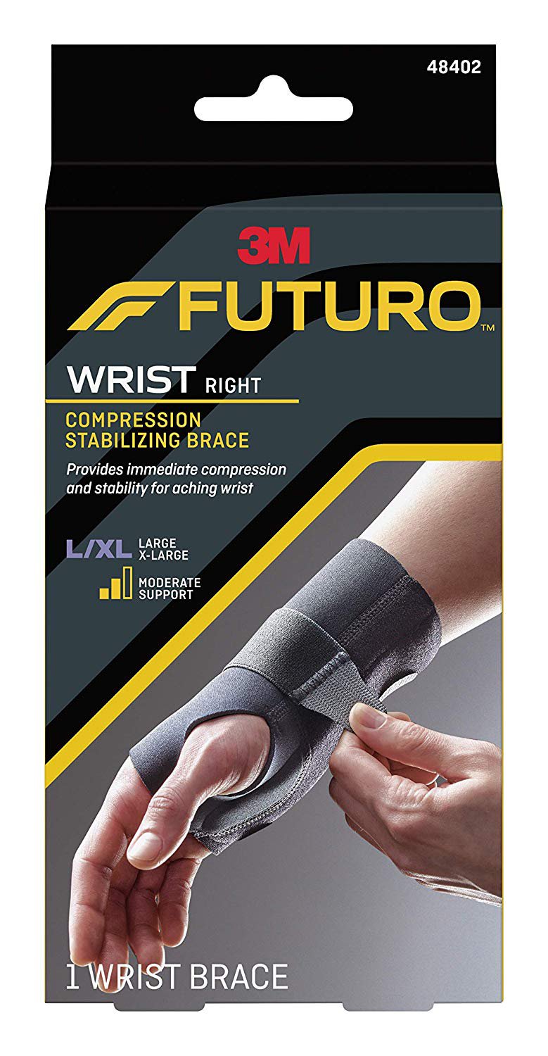 WRIST SUPPORT, COMPRESSION RT HAND LG/XLG (12/CS)