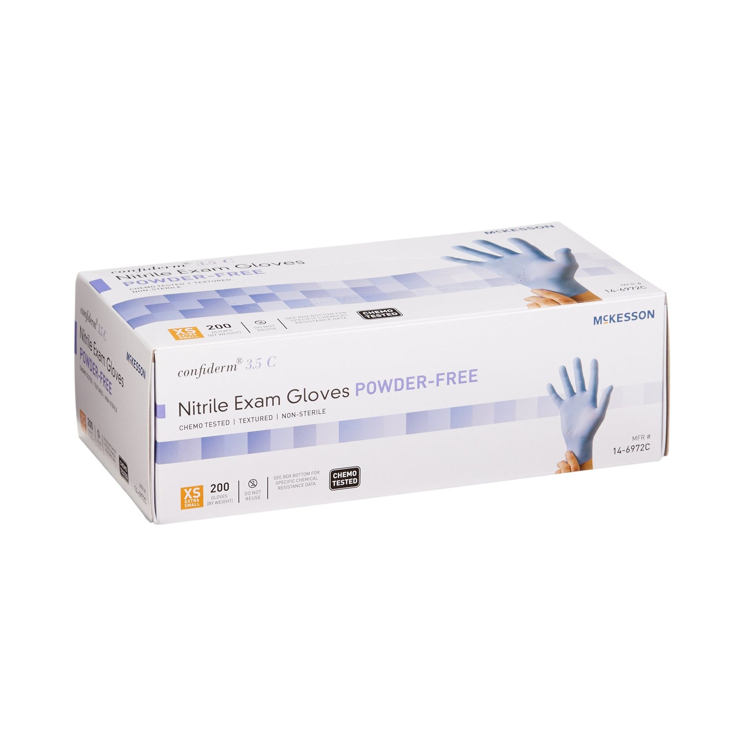 GLOVE, EXAM NTRL XS N/S CHEMO 3.5C (200/BX 10BX/CS)