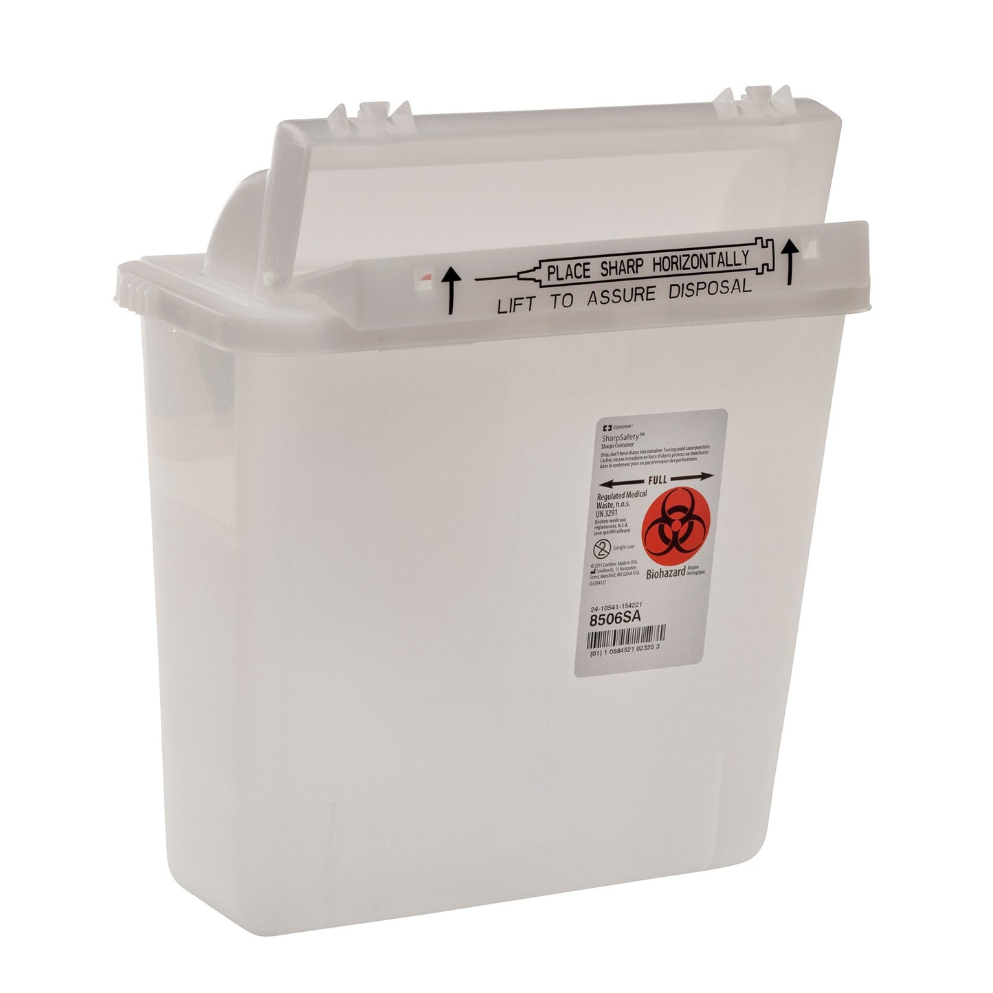 Sharps Container SharpStar In-Room Translucent Base 12-1/2 H X 10-3/4 W X 5-1/2 D Inch Horizontal Entry 1.25 Gallon