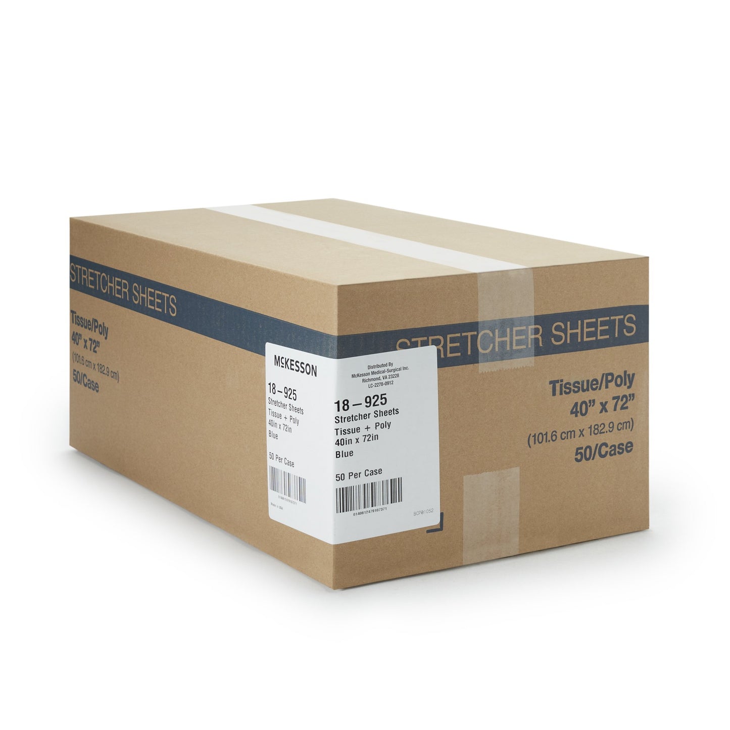 SHEET, STRETCHER 2PLY/POLY BLU40X72 (50/CS)