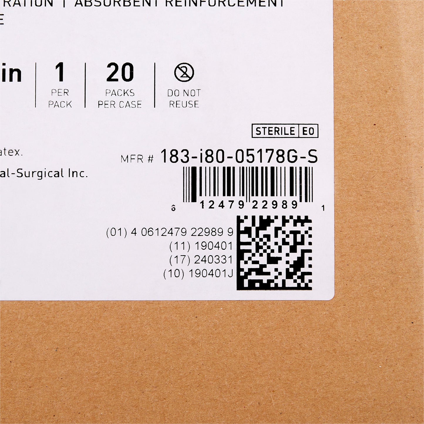 DRAPE, SURGICAL MINOR PROC STR48"X60" (20/CS)