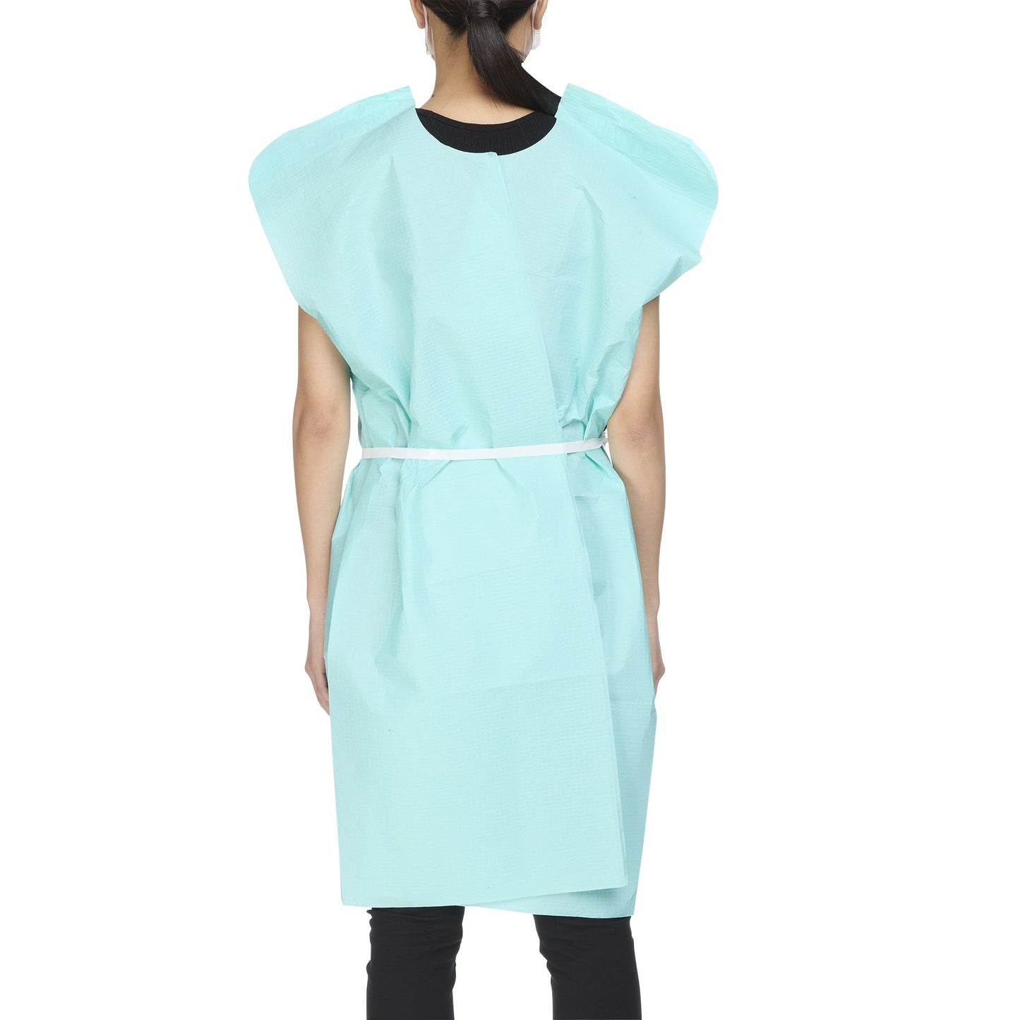 GOWN, EXAM T/P/T F/B OPN TEAL 30X42 (50/CS)
