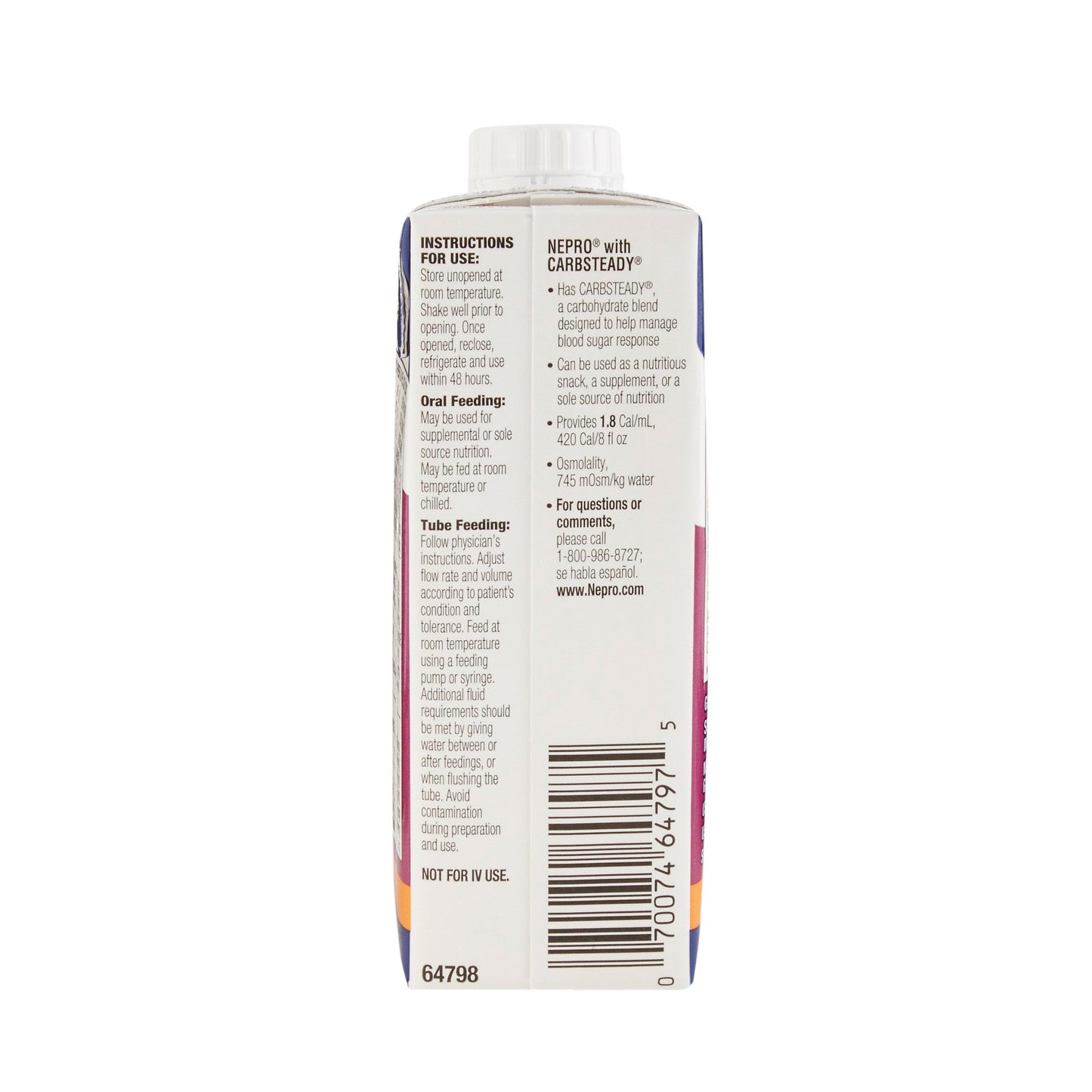 Oral Supplement Nepro with Carbsteady Butter Pecan Flavor Liquid 8 oz. Reclosable Carton