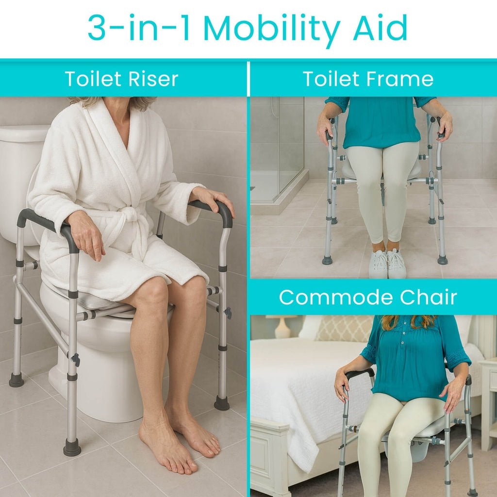 Vive Health 3 in 1 Padded Commode