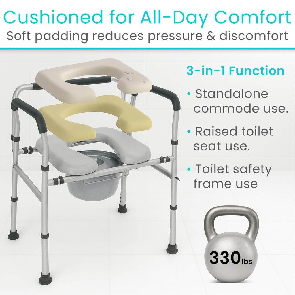 Vive Health 3 in 1 Padded Commode