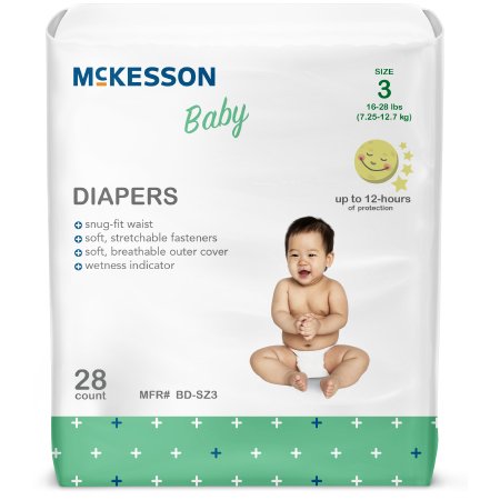 Unisex Baby Diaper McKesson Newborn Disposable Heavy Absorbency