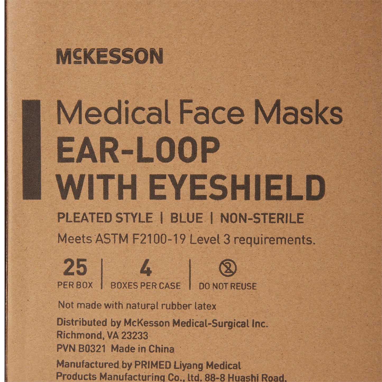 MASK, PROC W/EYESHLD LOOPS ASTM3 ANTIFOG (25/BX 4BX/CS)