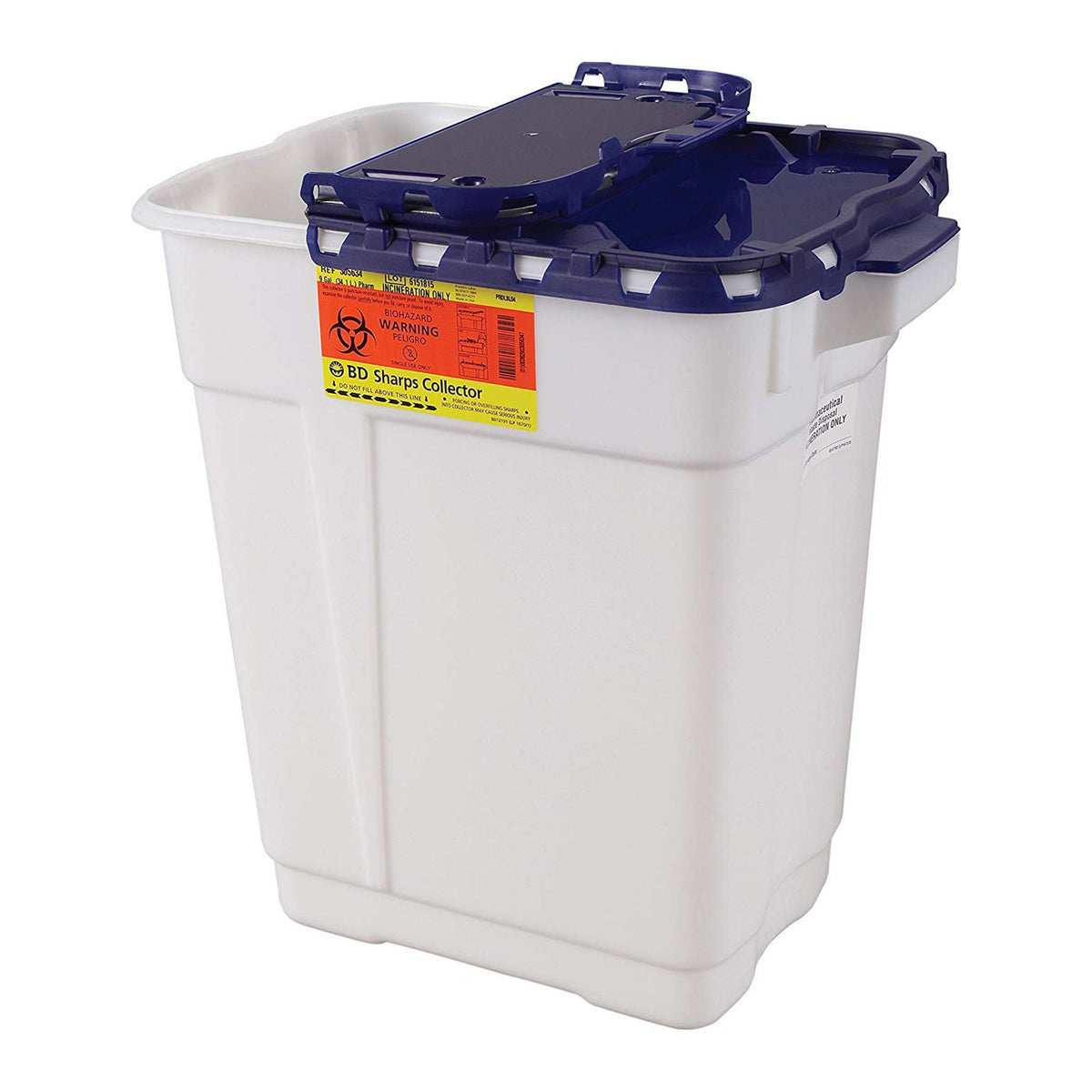 Pharmaceutical Waste Container Recykleen White Base 18-1/2 X 17-3/4 X 11-3/4 Inch Vertical Entry 9 gal.