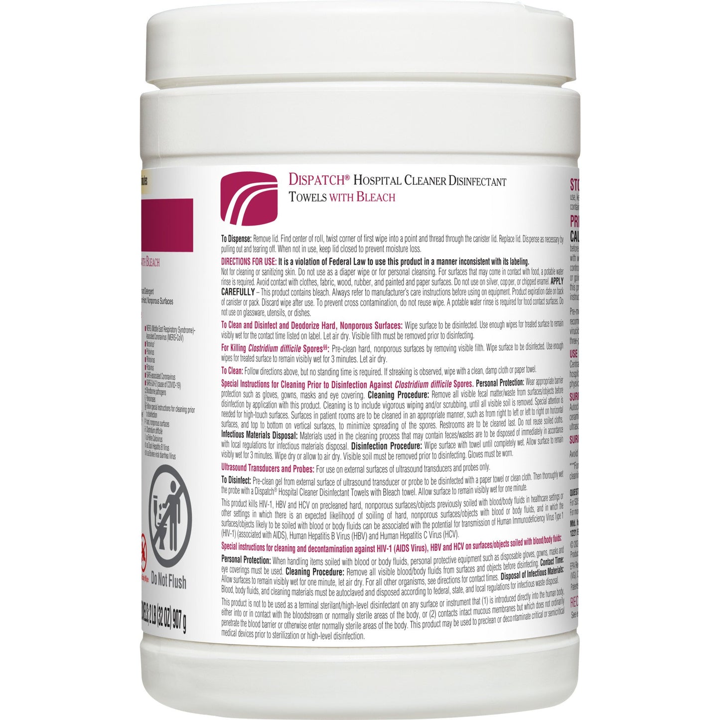 Dispatch® Surface Disinfectant Cleaner with Bleach, Canister