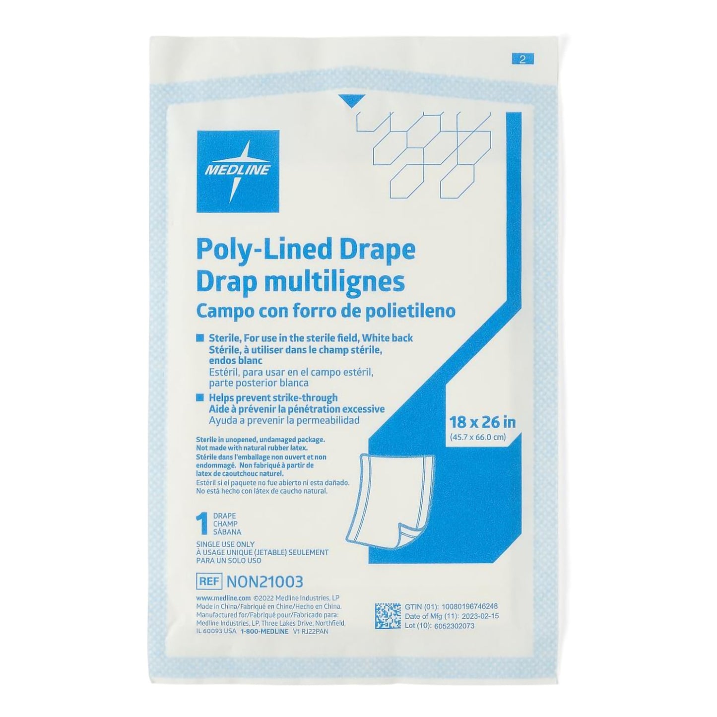DRAPE, STR FIELD T/P/T 18"X26"(50/BX 6BX/CS)