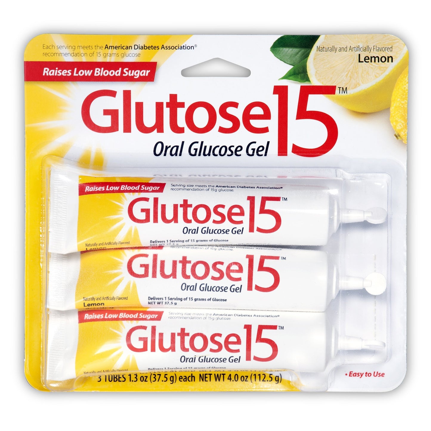 GLUTOSE 15, GEL ORAL LEMON 40%45GM (3/PK)