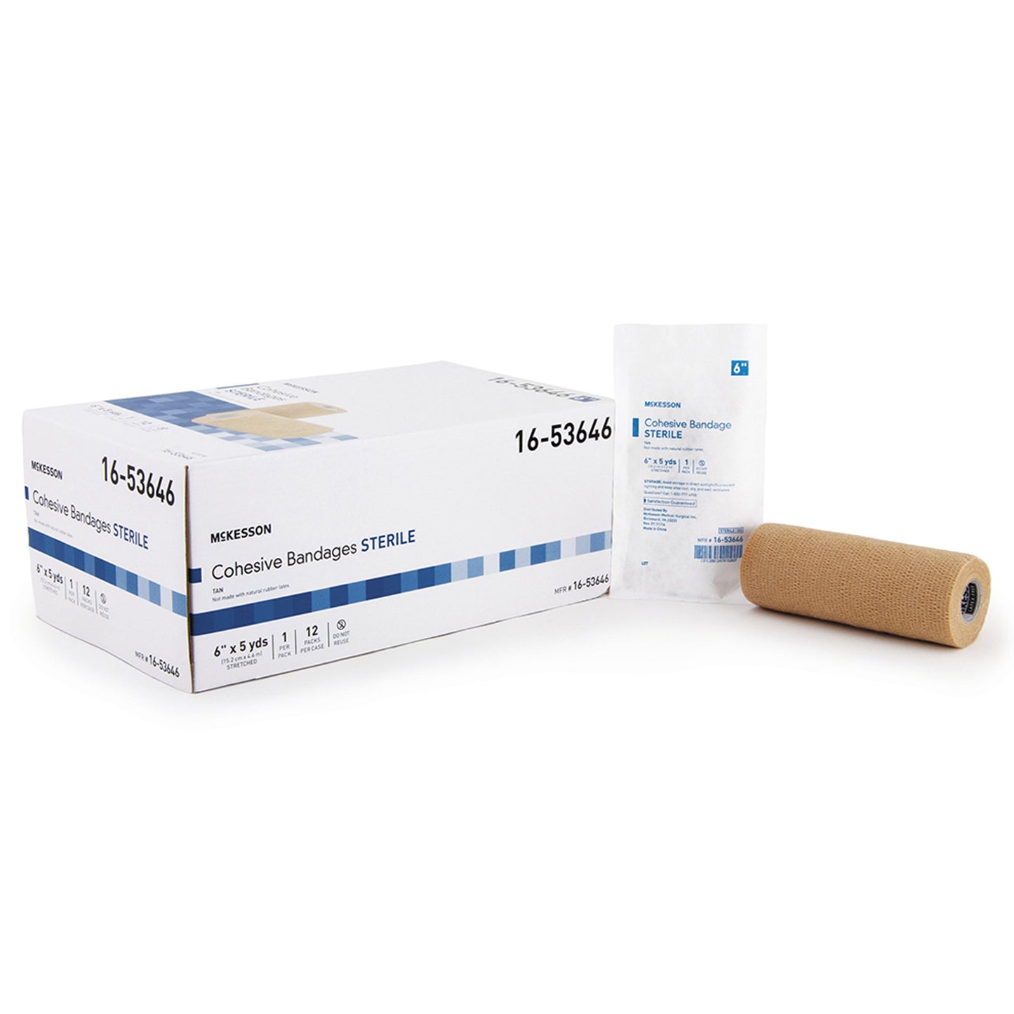BANDAGE, COHESIVE STR LF TAN 6" (12/CS)