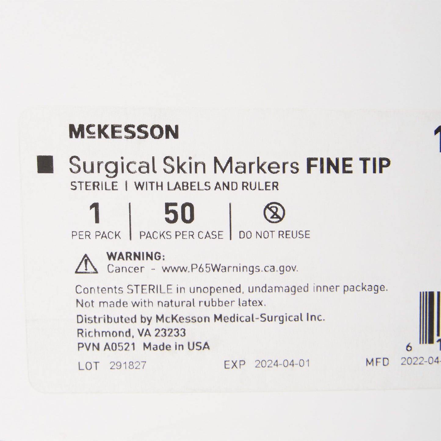 MARKER, SKIN FINE TIP W/RULER & LABELS (50/BX)