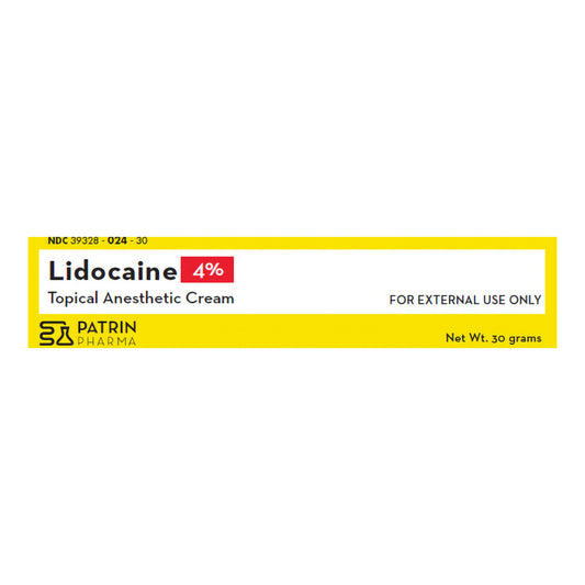 Patrin Pharma 4% Lidocaine Topical Anesthetic Cream