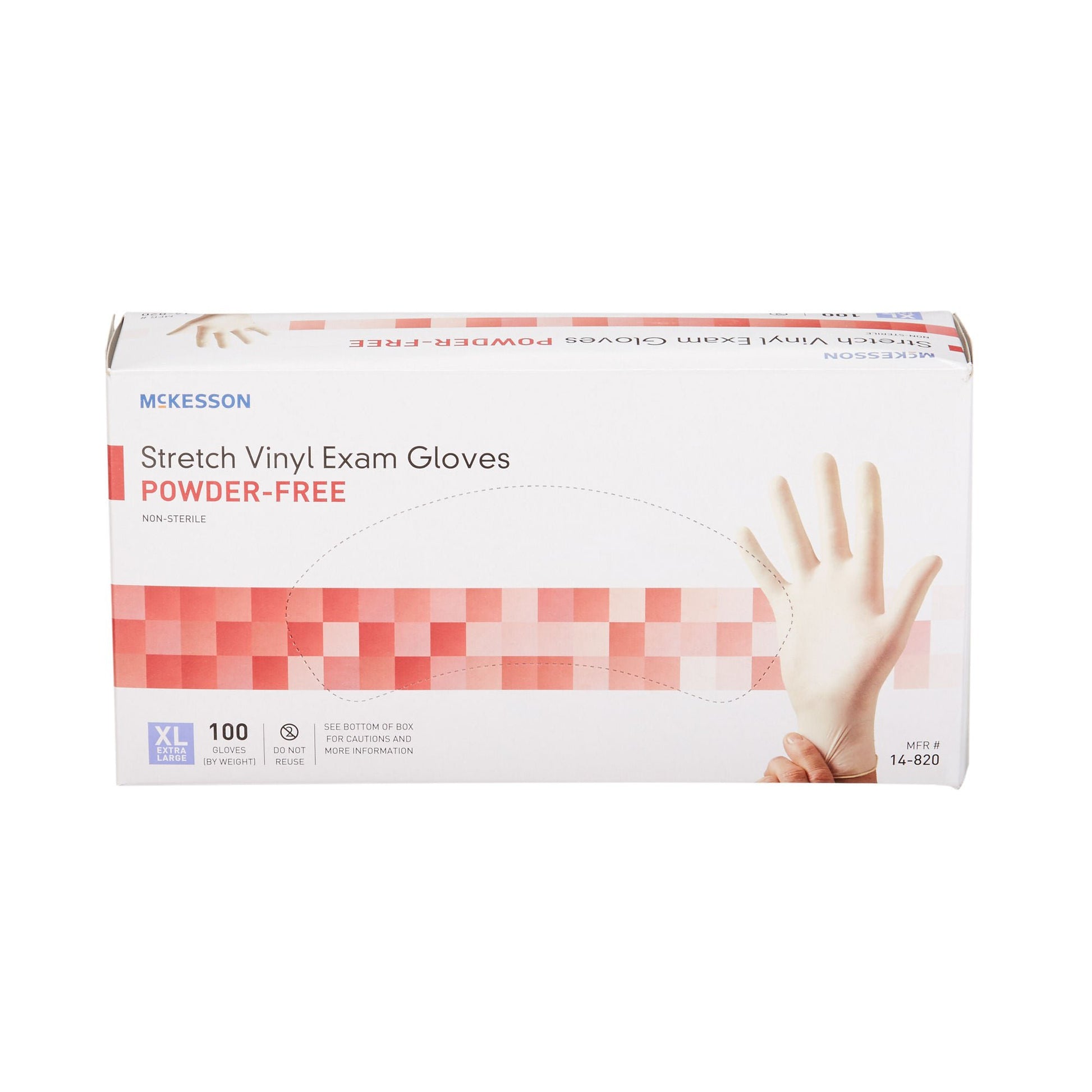 McKesson Stretch Vinyl Exam Gloves X-Large NonSterile Smooth Ivory Not Rated 100 per Box