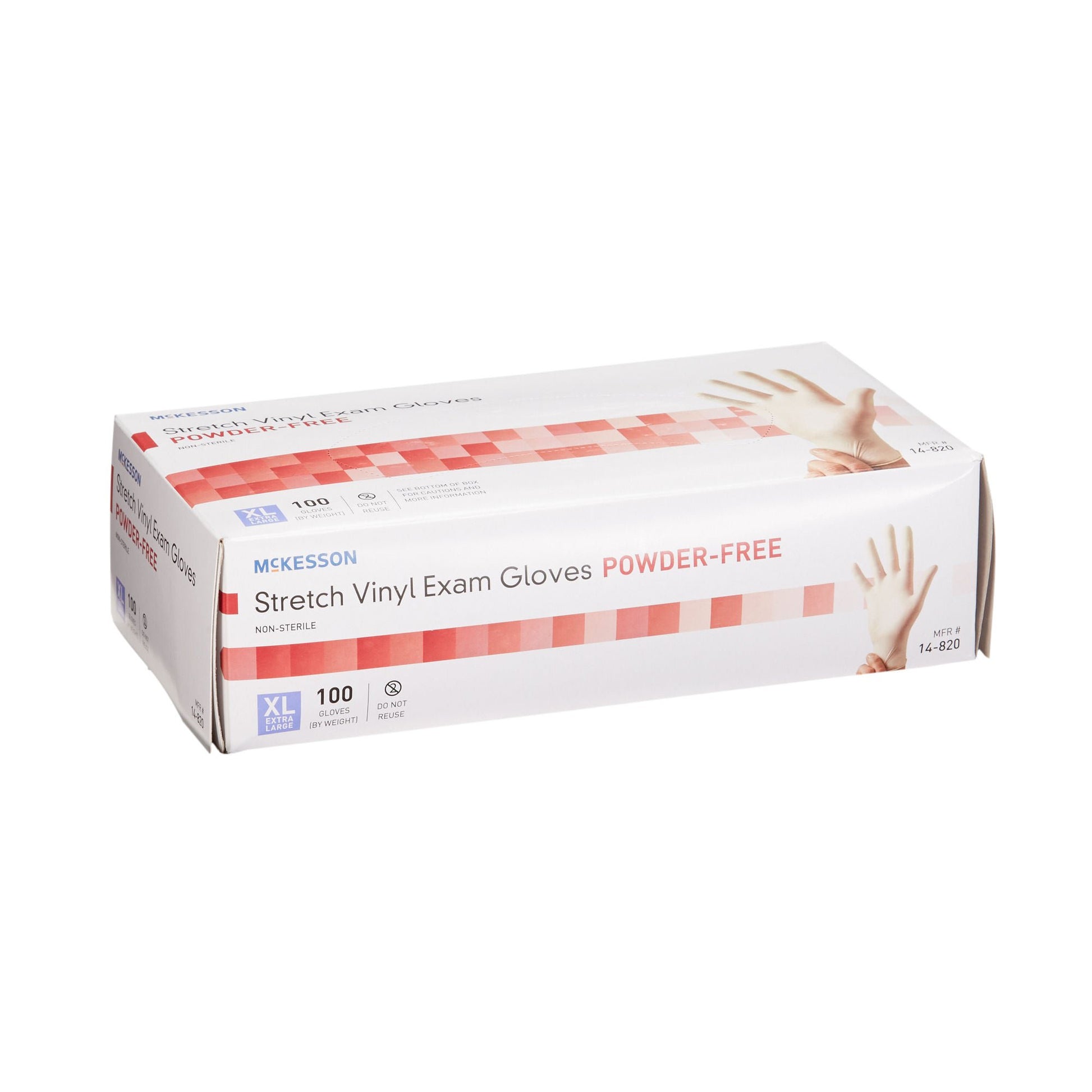 McKesson Stretch Vinyl Exam Gloves X-Large NonSterile Smooth Ivory Not Rated 100 per Box