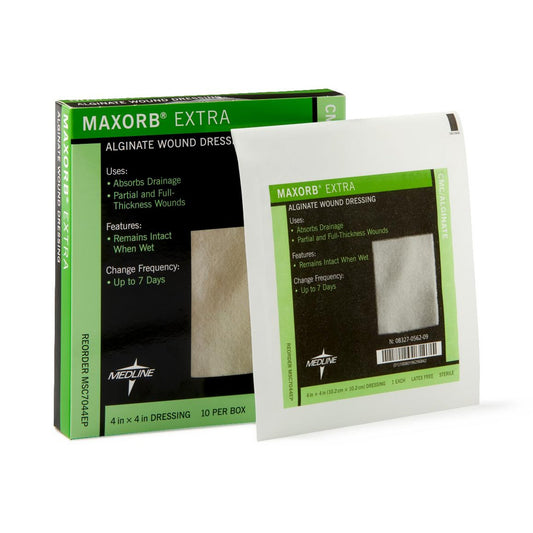 DRESSING, MAXORB XTRA CAL ALGINAT 4"X4" LF (10/BX 5BX/CS)