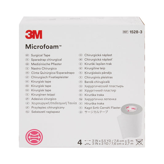 3M™ Microfoam™ Foam / Acrylic Adhesive Medical Tape, 3 Inch x 5-1/2 Yard, White