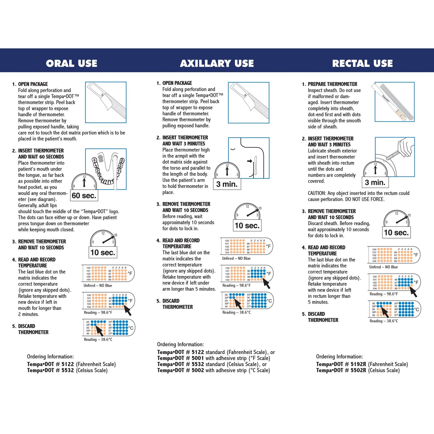 Medical Indicators Tempa·DOT™ Oral / Axillary Thermometer