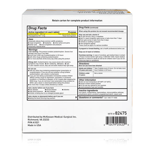 McKesson Acetaminophen / Phenylephrine Cold and Sinus Relief