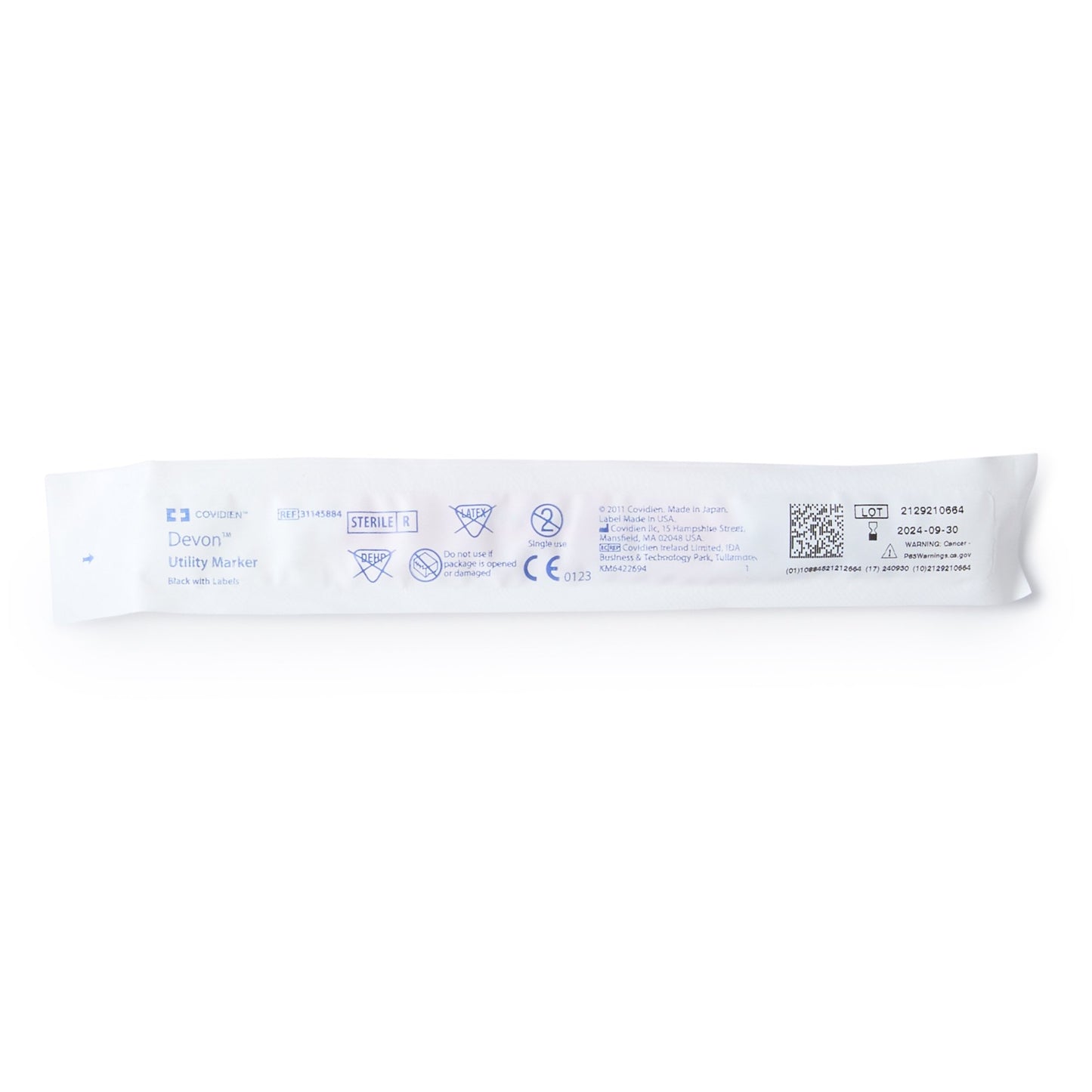 Devon™ Medical Utility Marker w/ Labels, Fine Tip, Permanent Black Ink, Sterile