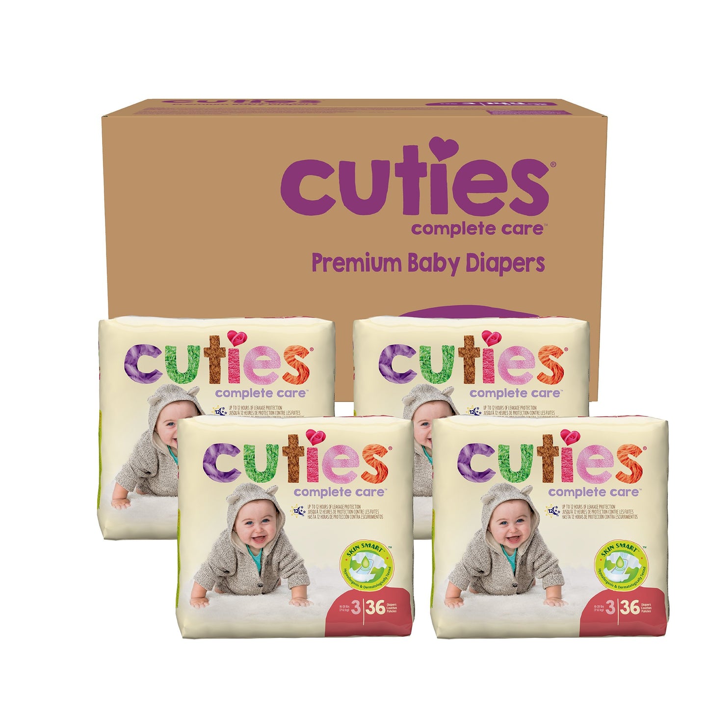 DIAPER, BABY CUTIES SZ3 (36/PK4PK/CS)