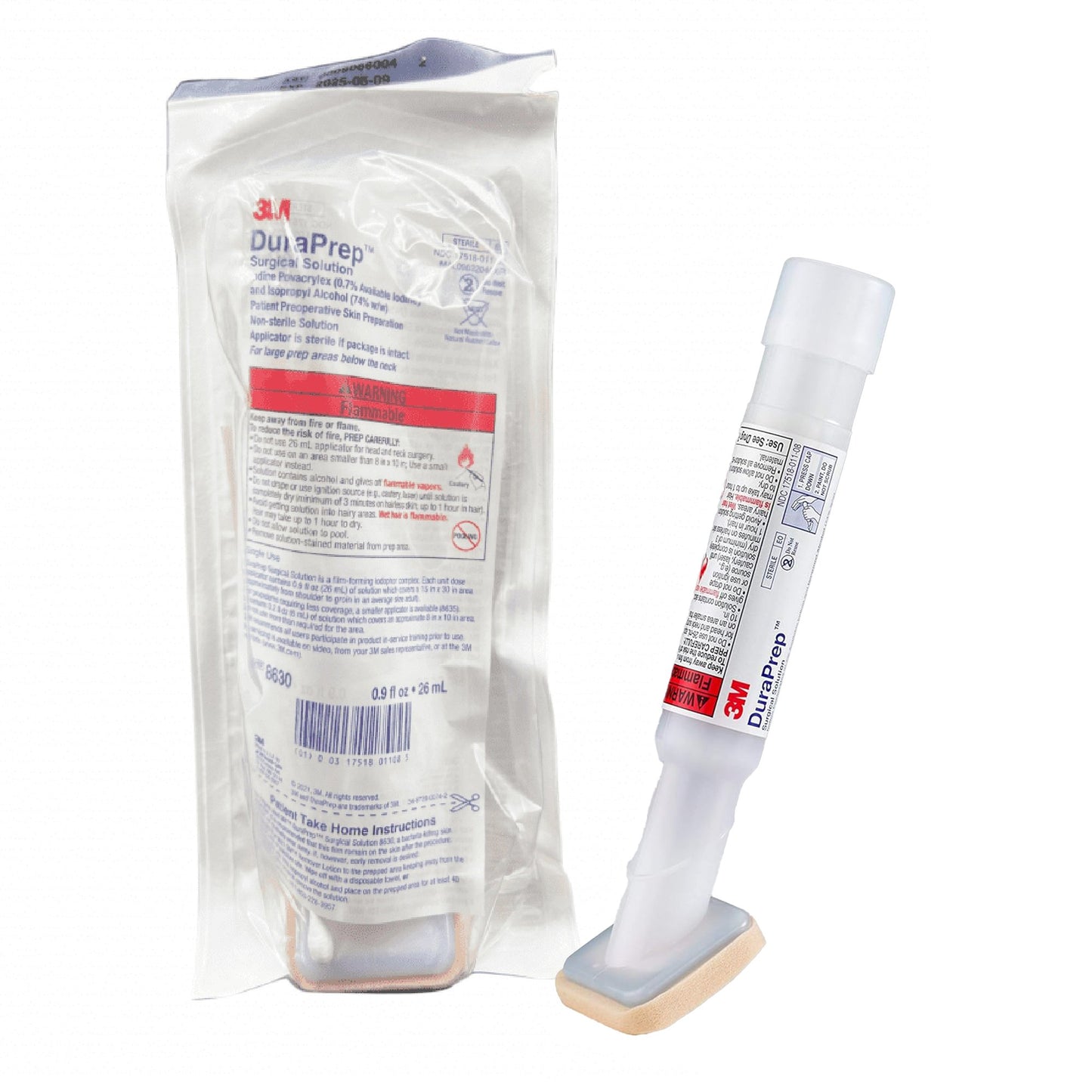 Skin Prep Solution 3M DuraPrep 26 mL Foam Applicator 0.7% / 74% Strength Iodine Povacrylex / Isopropyl Alcohol NonSterile