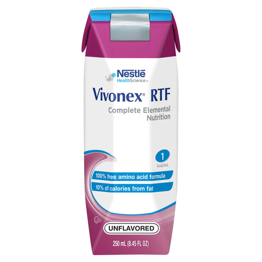 Tube Feeding Formula Vivonex RTF Unflavored Liquid 250 mL Carton