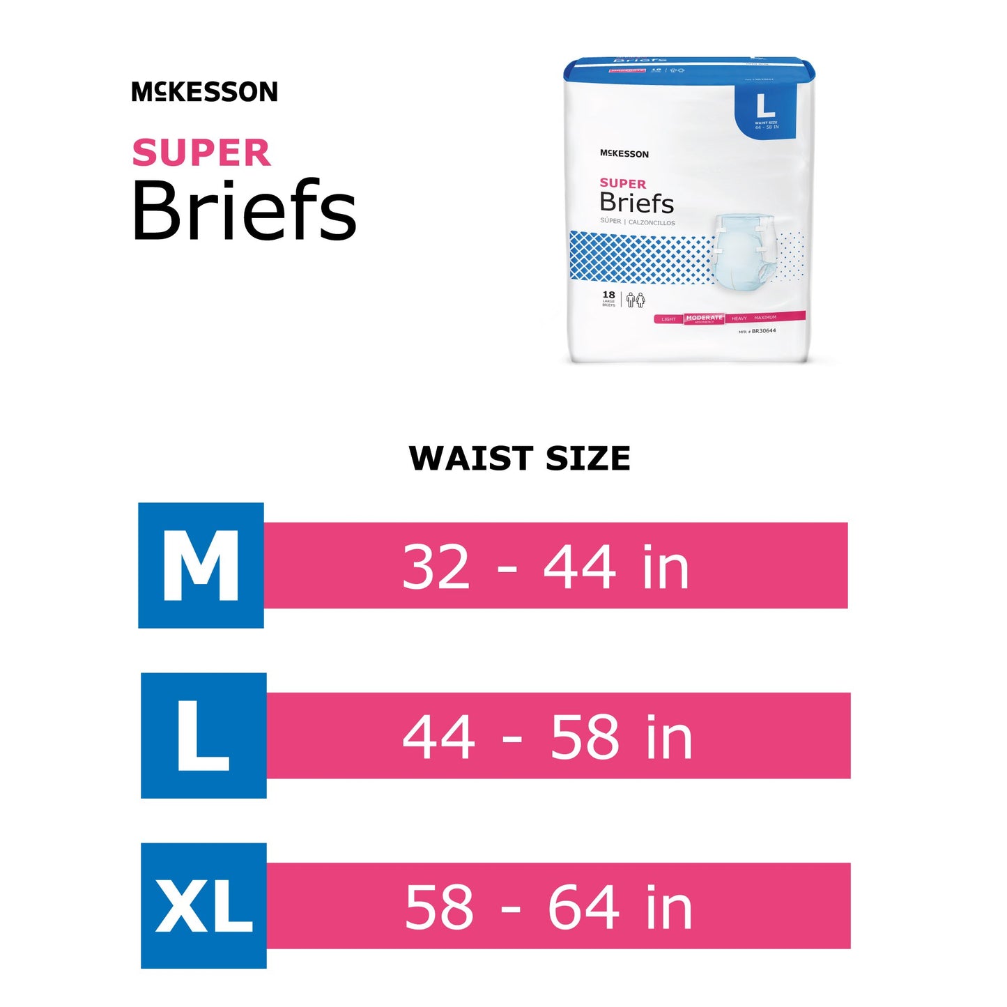 BRIEF, TAB CLSR SUPER MED 32-44 (16EA/BG 6BG/CS)