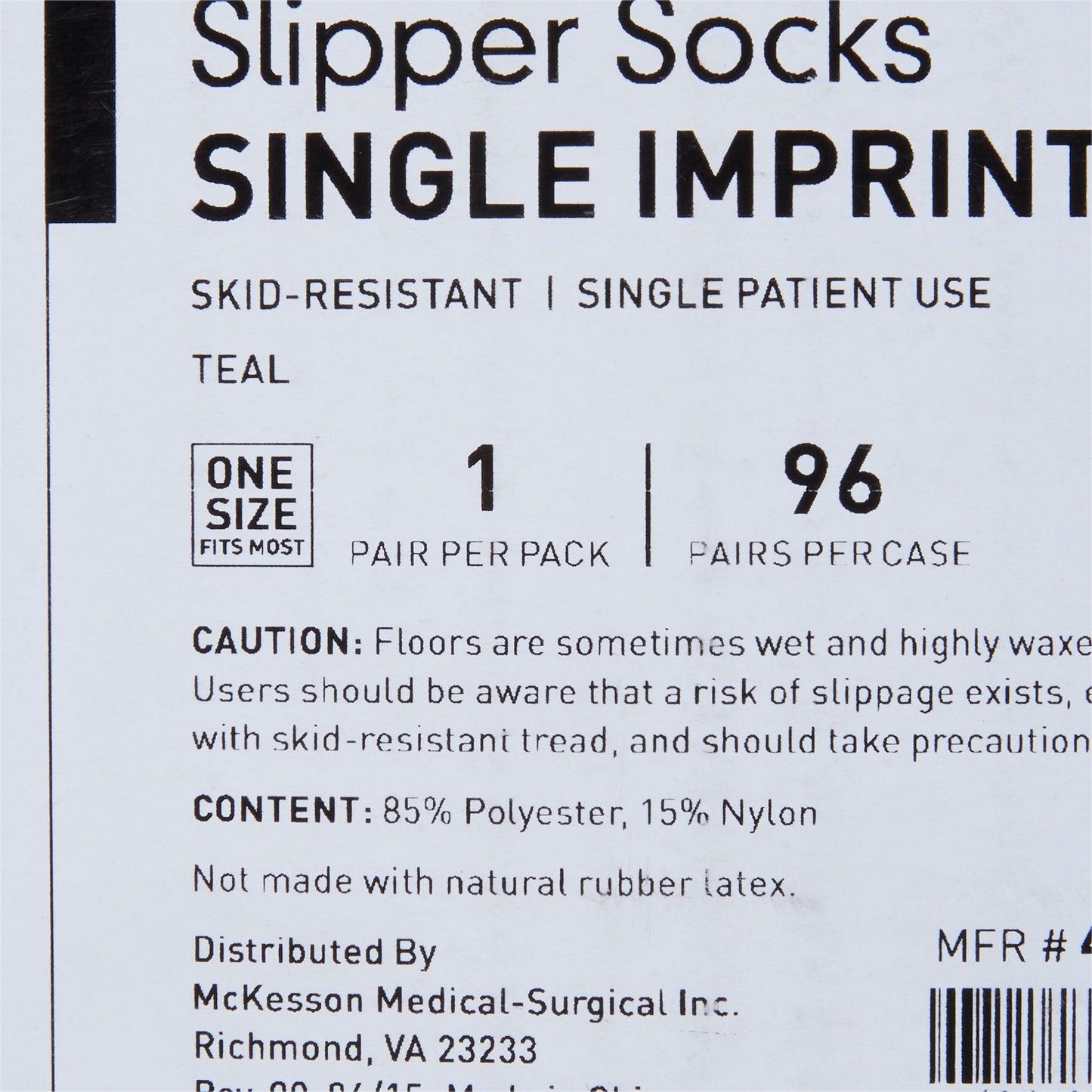 Slipper Socks McKesson Paw Prints Unisex Adult One Size Fits Most Single Tread Single Patient Use Teal