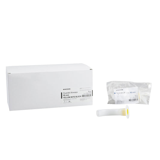 Guedel Oropharyngeal Airway McKesson Yellow 90 mm Length Size 9 NonSterile Adult