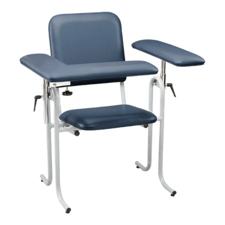 Blood Drawing Chair McKesson 1 Straight Arm / 1 Flip Up Arm Blue