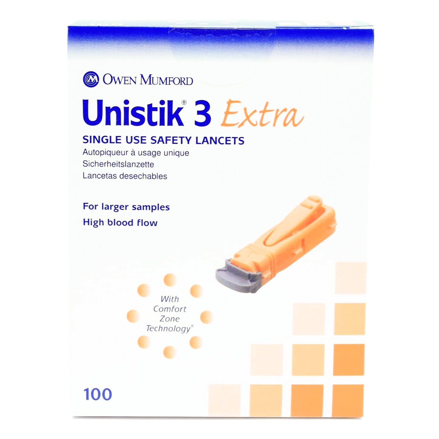 Unistik® 3 Extra Safety Lancet, 21 Gauge, 2-millimeter Depth