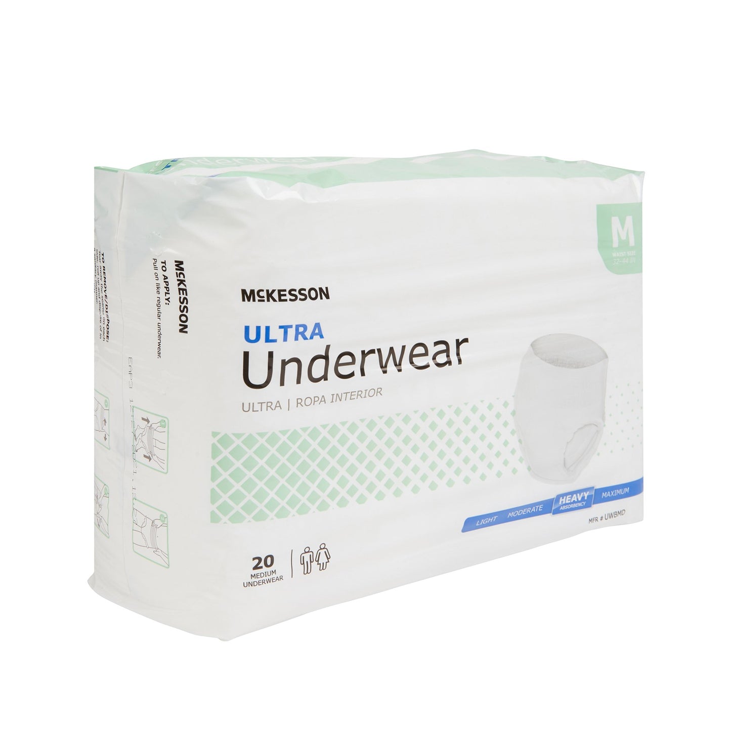 Unisex Adult Absorbent Underwear McKesson Ultra Pull On with Tear Away Seams Medium Disposable Heavy Absorbency