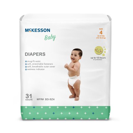 Unisex Baby Diaper McKesson Newborn Disposable Heavy Absorbency