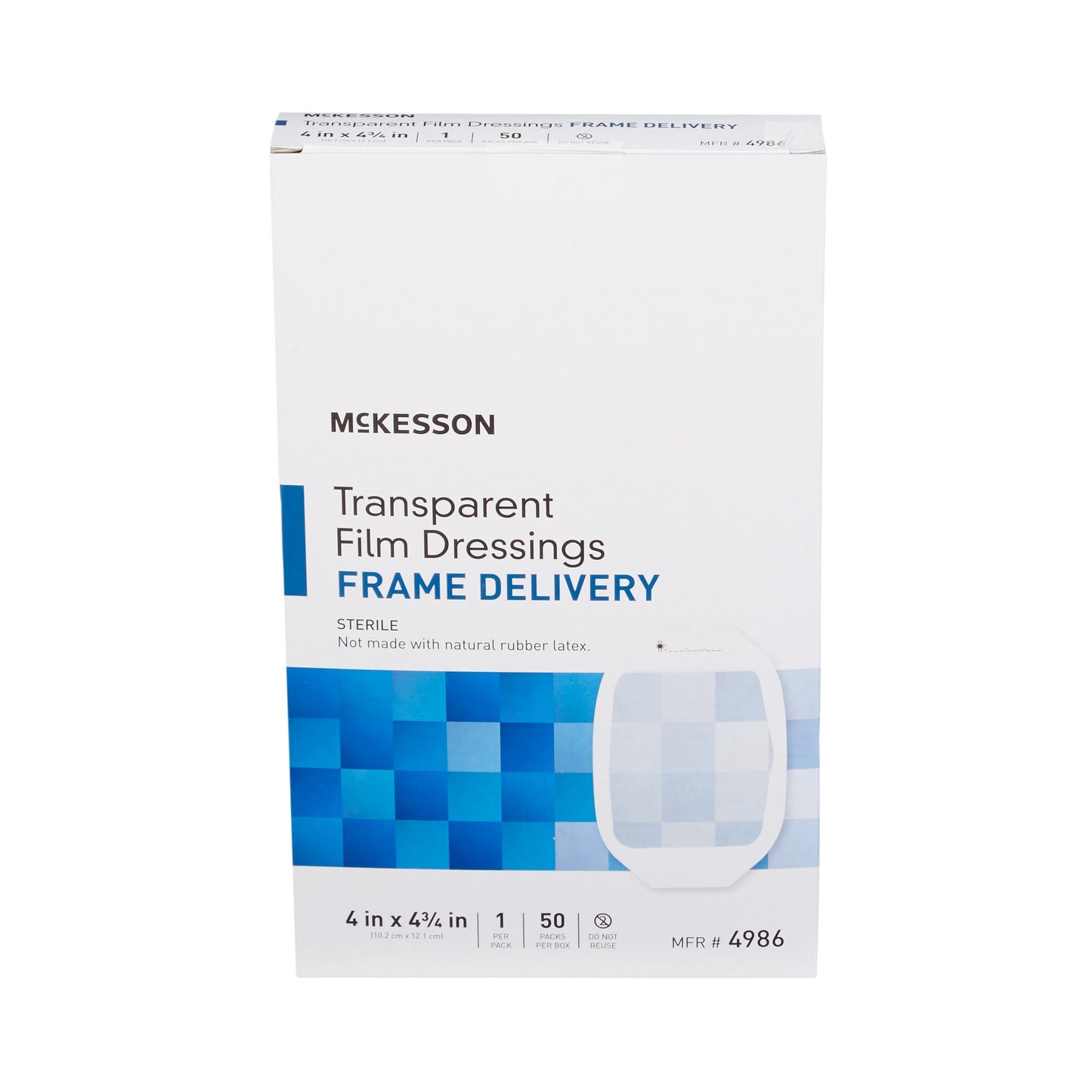 Transparent Film Dressing McKesson 4 X 4-3/4 Inch Frame Style Delivery Octagon Sterile