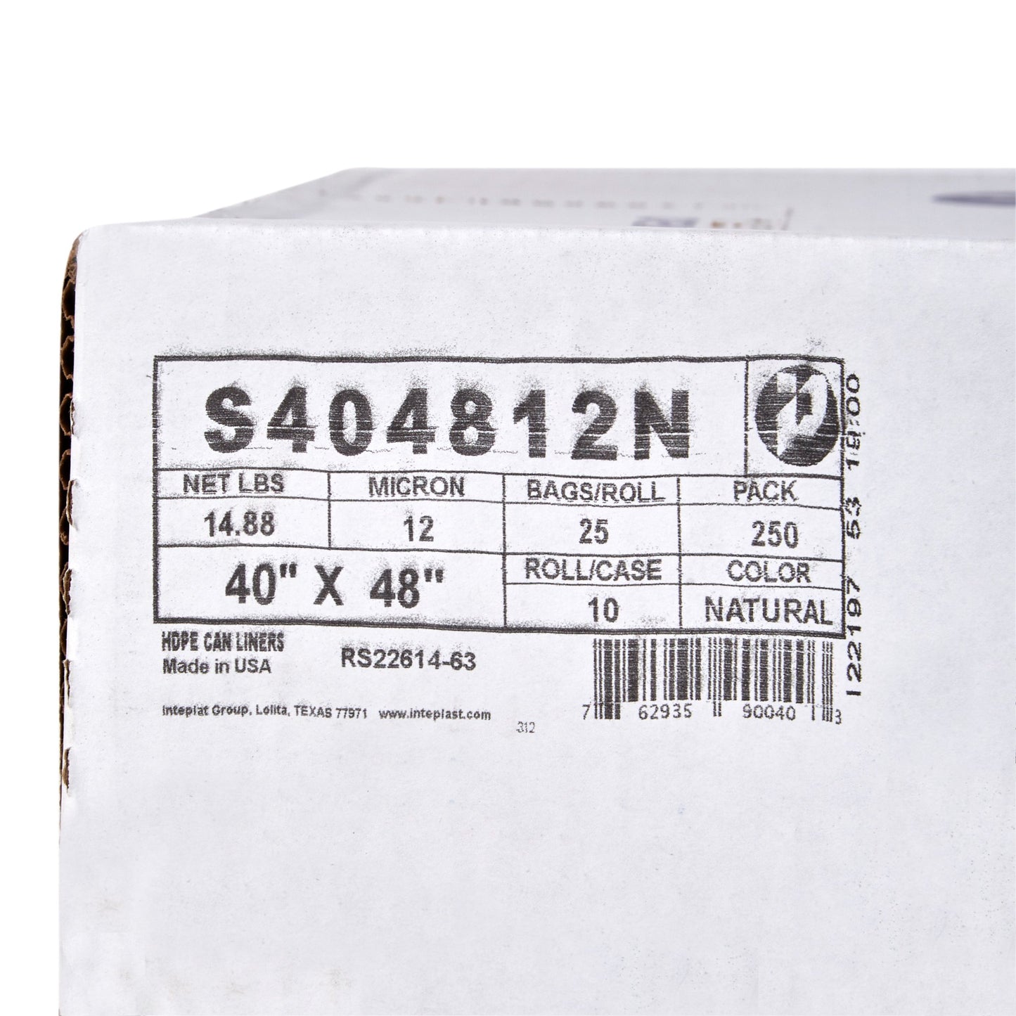 LINER, CAN CLR 12MIC 40"X48"40-45GL (250/CS)