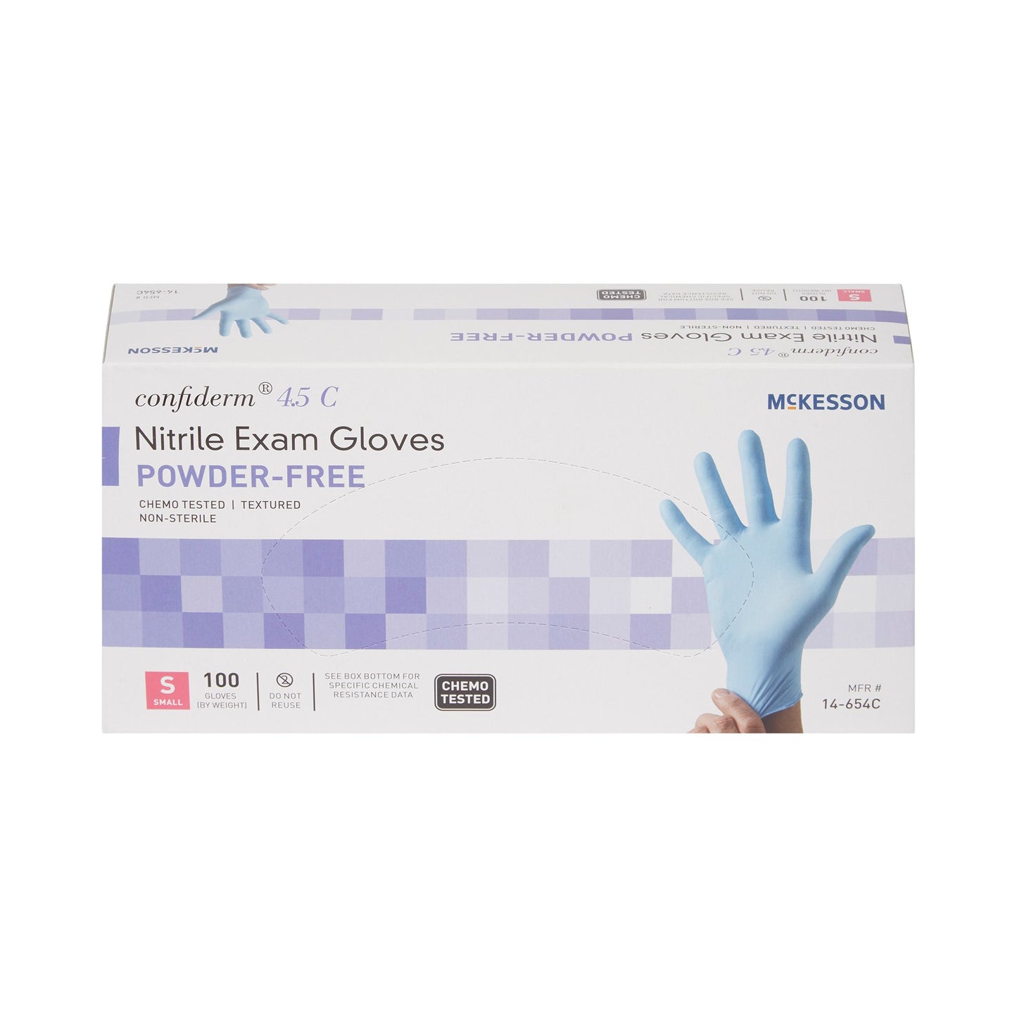 GLOVE, EXAM NTRL SM N/S CHEMO 4.5C (100/BX 10BX/CS)