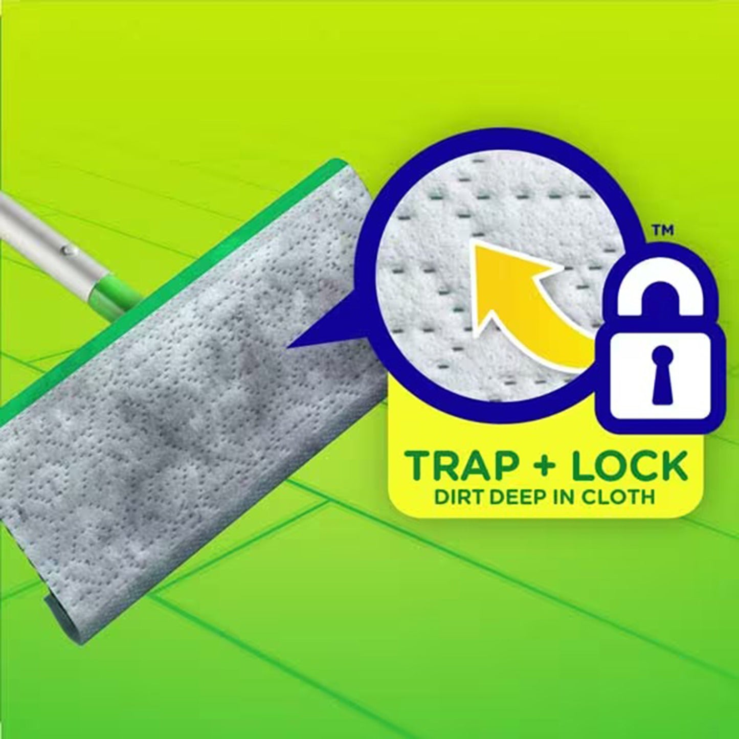 Saturated Wet Mop Pad Swiffer® Wet Bound Edge White Cloth Disposable