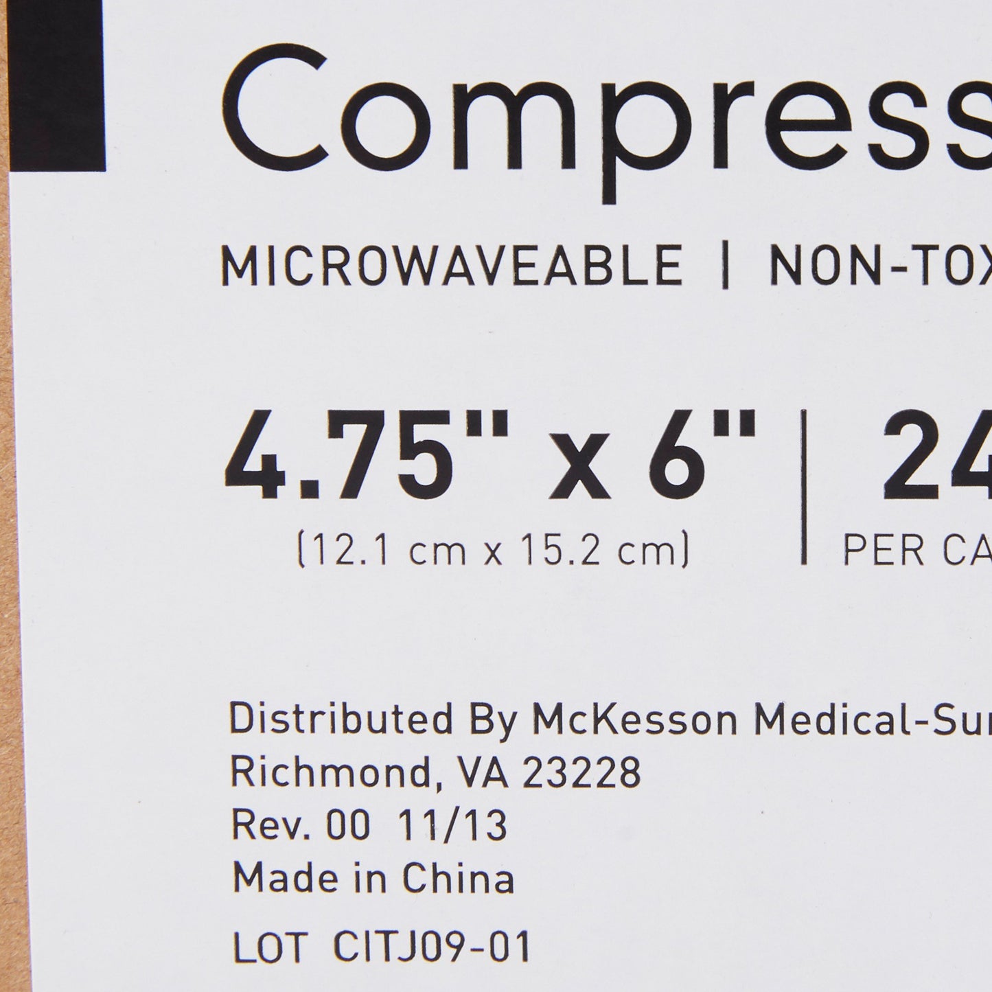 COMPRESS, REUSABLE HOT/COLD 4"X6" LF (24/CS)