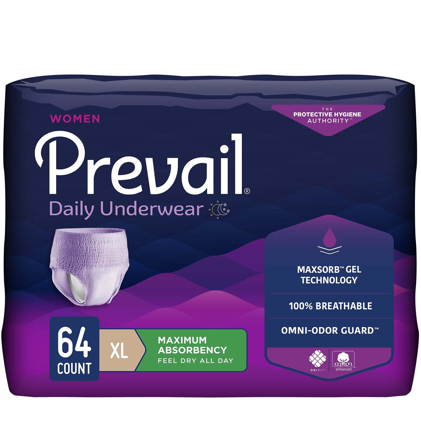 UNDERWEAR, PREVAIL WOMEN 48"-64" XLG (16/BG 4BG/CS)