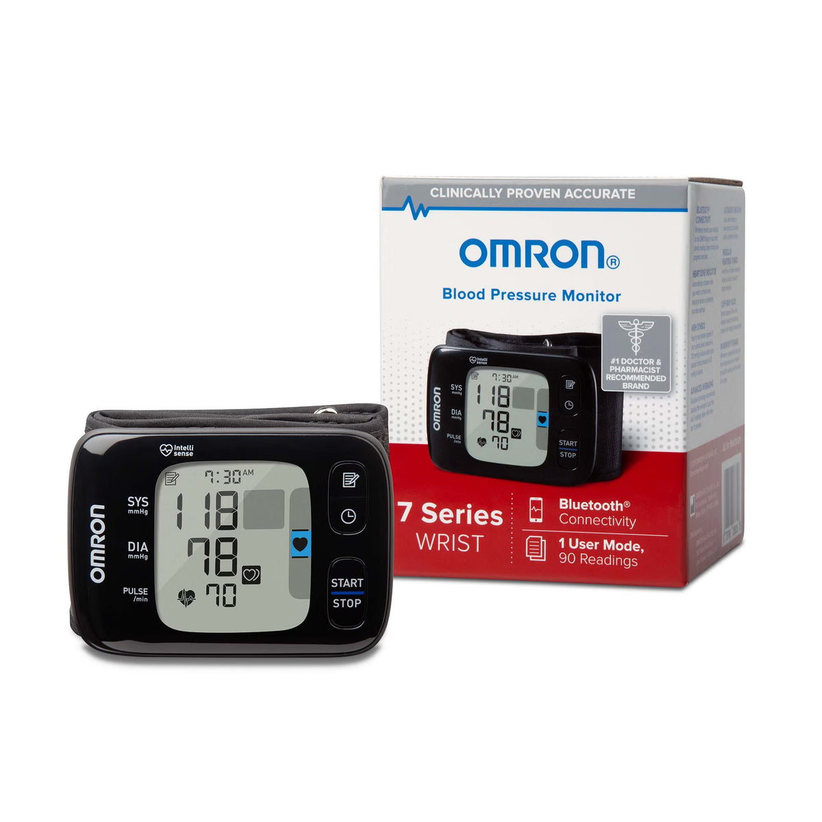 Digital Blood Pressure Monitor Omron 7 Series Adult Cuff Wrist Nylon Cuff 13 to 21.5 cm Wrist Circumference Mobile
