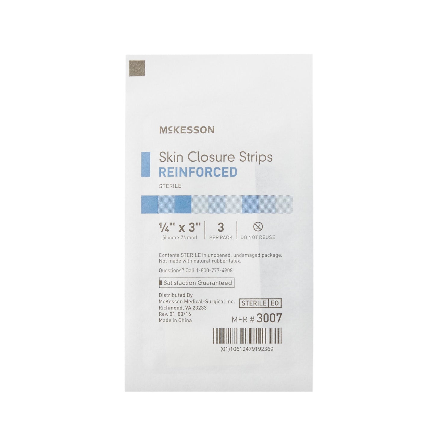 CLOSURE, SKIN REINF LF 1/4X3" (3/PK 50PK/BX 4BX/CS)