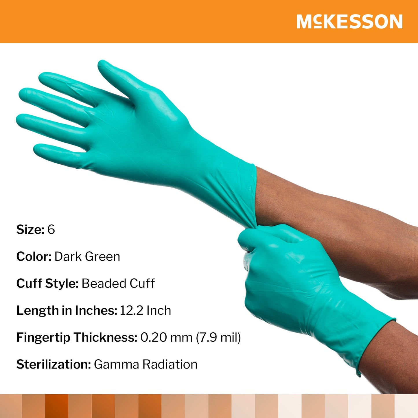 McKesson Perry® Performance Plus Polychloroprene Surgical Glove, Size 6, Green