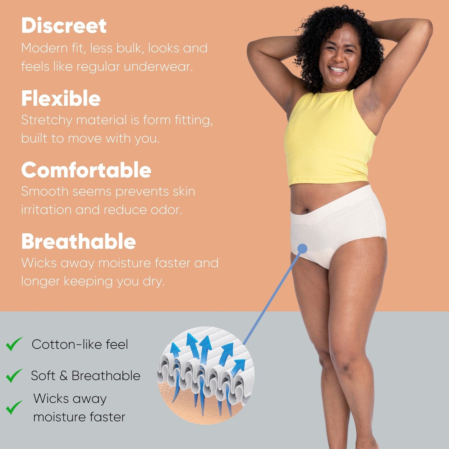 UNDERWEAR, NEXWEAR WMN DISP W/PAD XLG 40-56" (15/PK 4PK/CS)